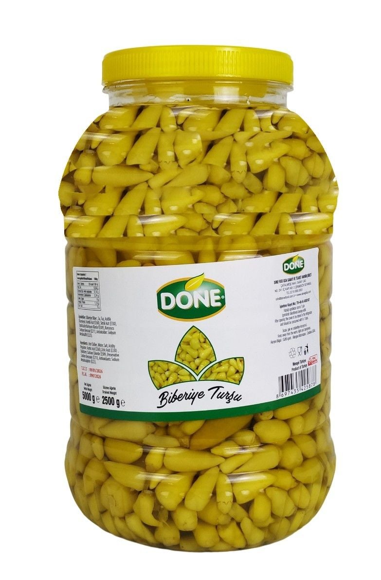 Done Biberiye Turşu 5 Kg (Süzme 2,5 Kg)