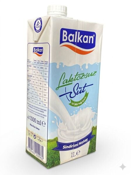 Balkan Laktozsuz Süt 1 Lt x 12 Adet