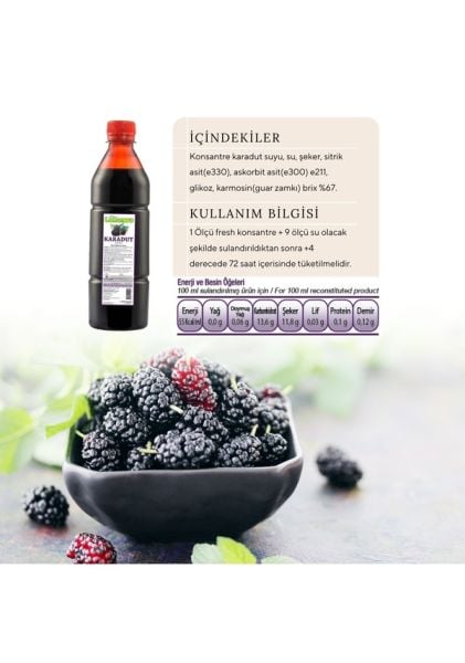 Lemonera Karadut Şurubu 2 Litre x 6 Adet