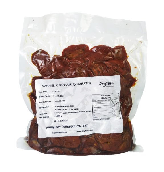 DryTom Naturel Kurutulmuş Domates 1 Kg