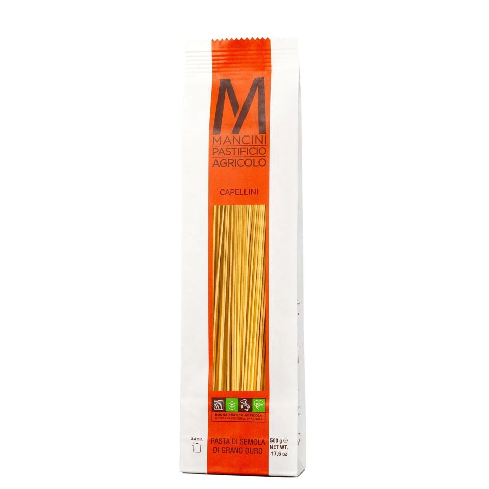 Pasta Mancini Capellini Makarna 500 Gr x 12 Adet