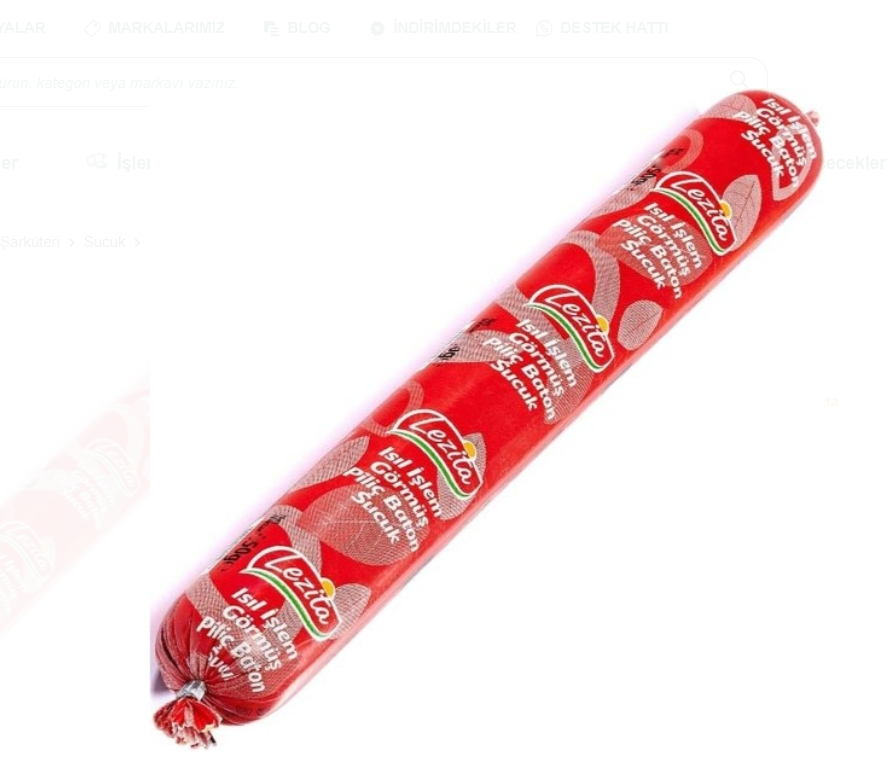 Lezita Büfe Baton Piliç Sucuk 450 Gr x 16 Adet