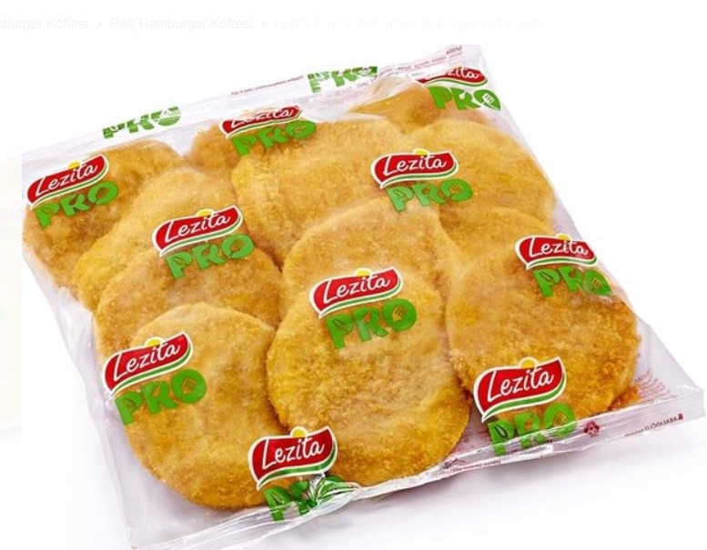 Lezita Donuk Çıtır Kaplamalı Burger 60 Gr X 170 Adet