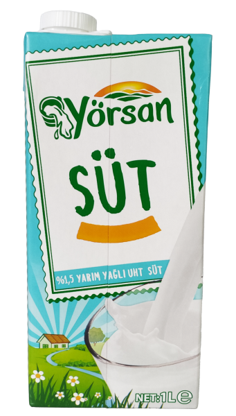 Yörsan Yarım Yağlı Süt 1 Litre x 12 Adet