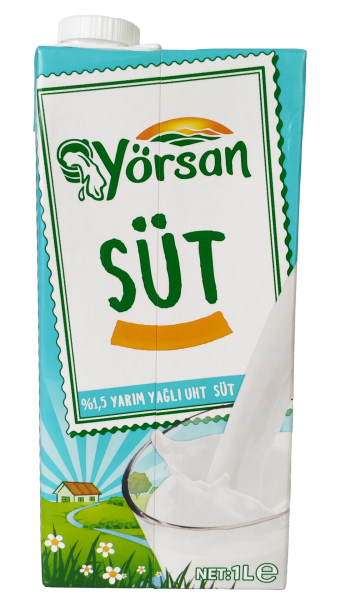 Yörsan Yarım Yağlı Süt 1 Litre x 12 Adet