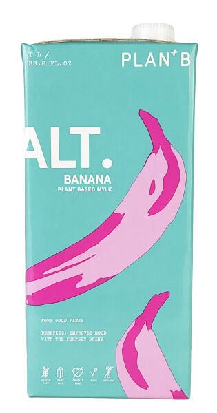 Plan+b Bitkisel Bazlı Muzlu Vegan Süt 1 Litre x 12 Adet