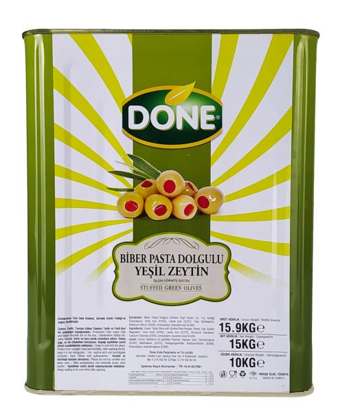 Done Izgara Yeşil Zeytin 10 Kg Teneke