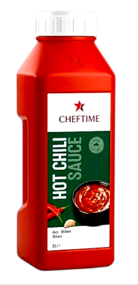 Giztat Cheftime Acı Biber Sos 2100 gr x 6 Paket (Koli)