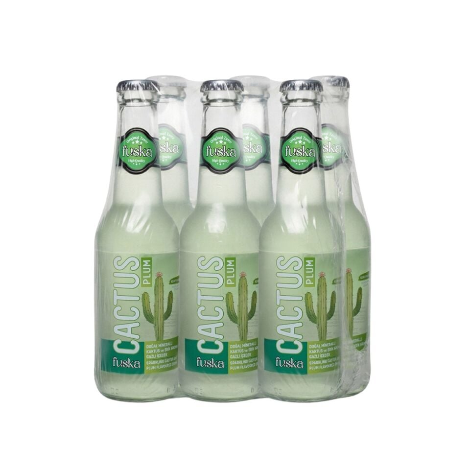 Fuska Kaktüs ve Erik Aromalı Doğal Mineralli Gazlı İçecek 250ml x 6 Adet(Koli)