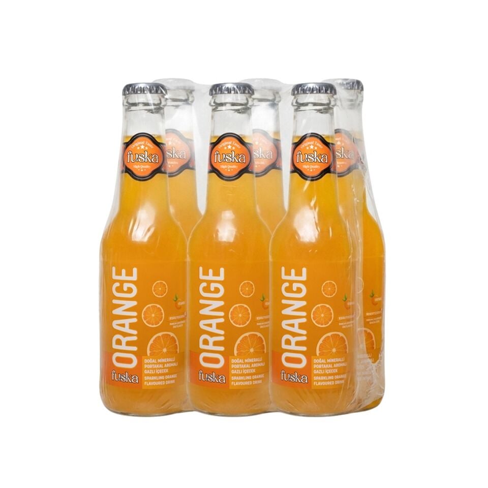 Fuska Doğal Mineralli Portakal Aromalı Pancar Şekerinden Gazlı İçecek 250ml x 6 Adet(Koli)