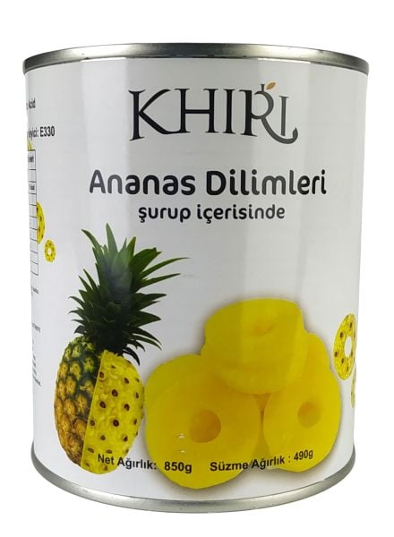 Khirl Ananas Dilimli Konserve 850 Gram x 24 Adet