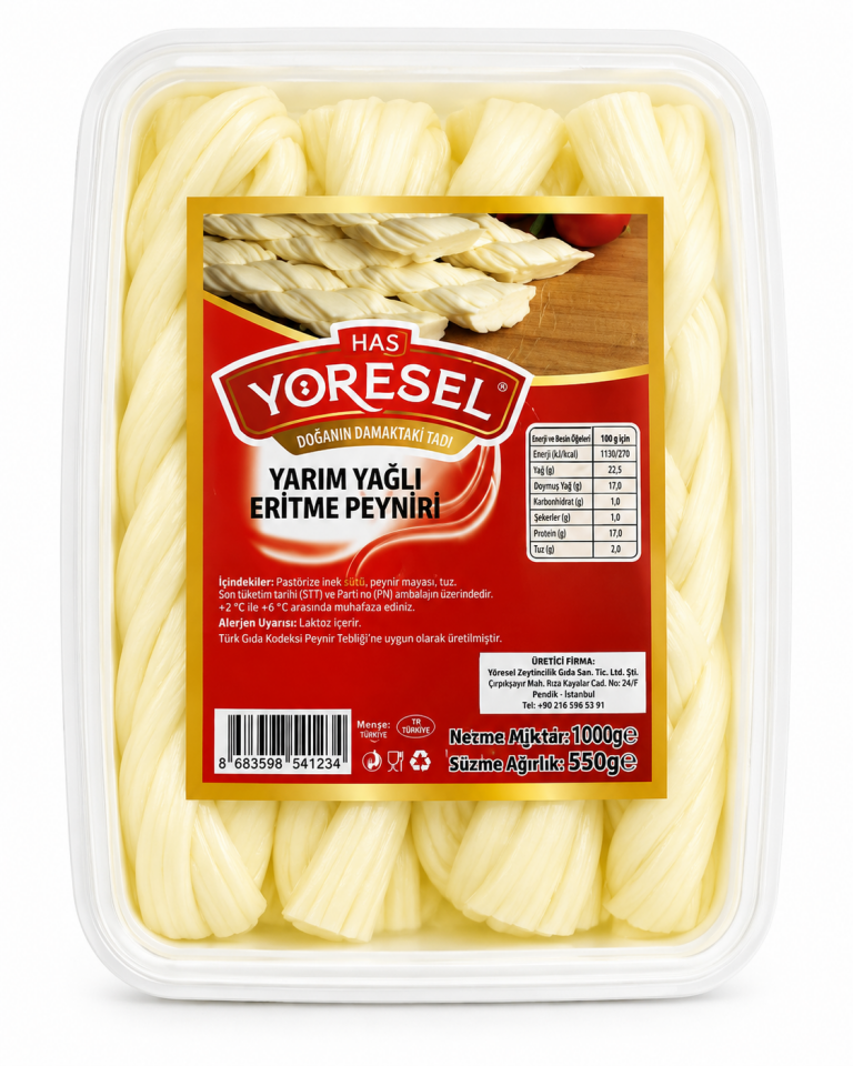 Has Yöresel Yarım Yağlı Eritme Peynir (Örgüsulu) 1 Kg