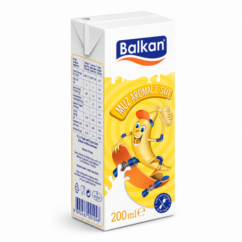 Balkan 200 Ml Muzlu Uht Süt 27 Adet (Koli)