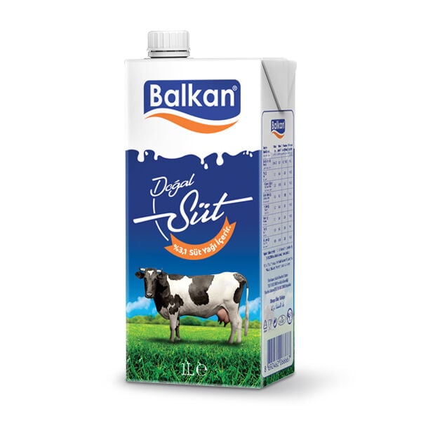 Balkan 1 Lt Yağlı Uht Süt 12 Adet (Koli)