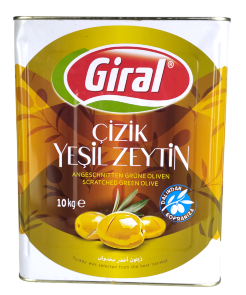 Giral Edremit Yeşil Çizik Zeytin 10 Kg (231-260)