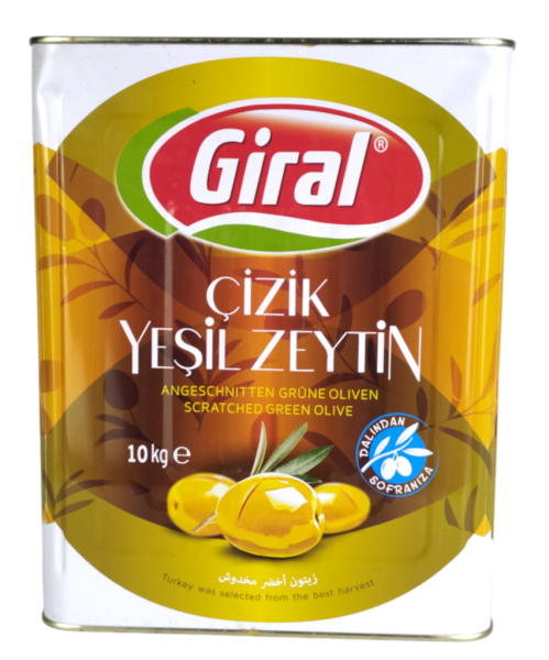 Giral Edremit Yeşil Çizik Zeytin 10 Kg (231-260)