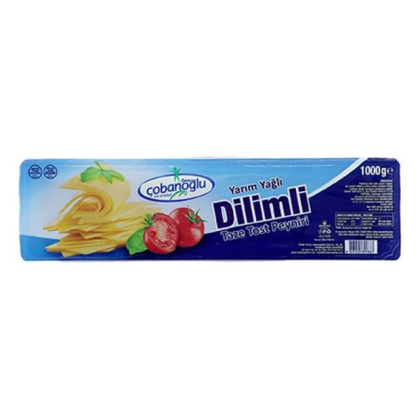 Çobanoğlu Dilimli Yarım Yağlı Eritme Tost Peyniri 1 Kg